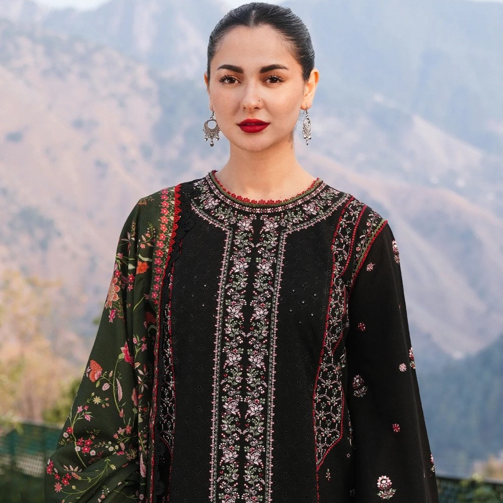 Lawn-3PC Embroidered with Digital Printed Dupatta-1073