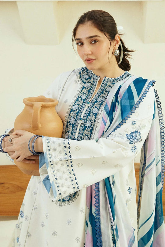 3PC Lawn Embroidered Shirt With Printed Dupatta-492