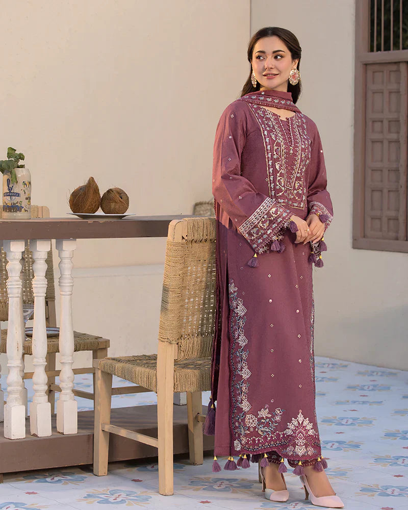 Lawn-3PC Embroidered Shirt with Organza Embroidered Dupatta- 1321
