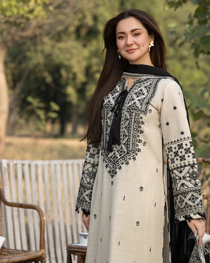 Lawn-3PC Embroidered Shirt with Organza Embroidered Dupatta-1354