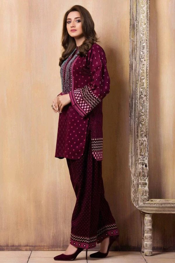 Linen-2pc Embroidered- 3418