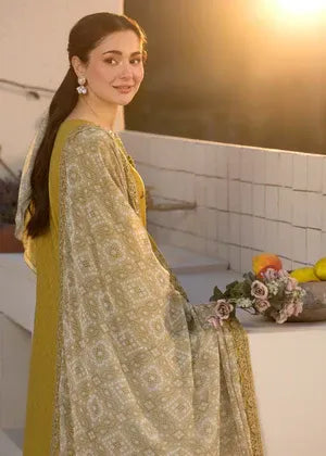 Lawn-3PC Embroidered Shirt with Digital Printed Jacquard Dupatta - 1324