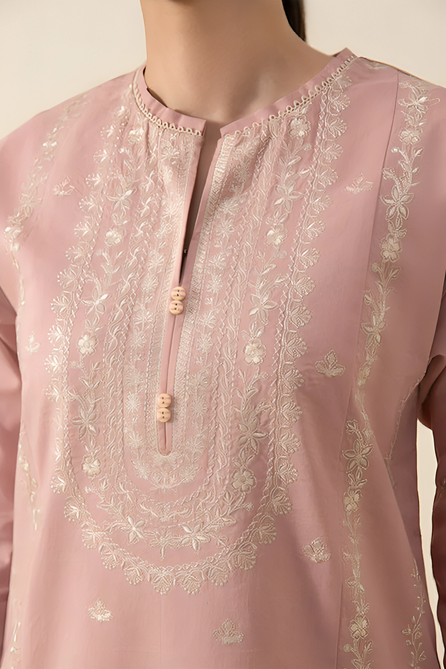 Dhanak-3PC Embroidered Shirt with Chiffon Embroidered Dupatta-3133