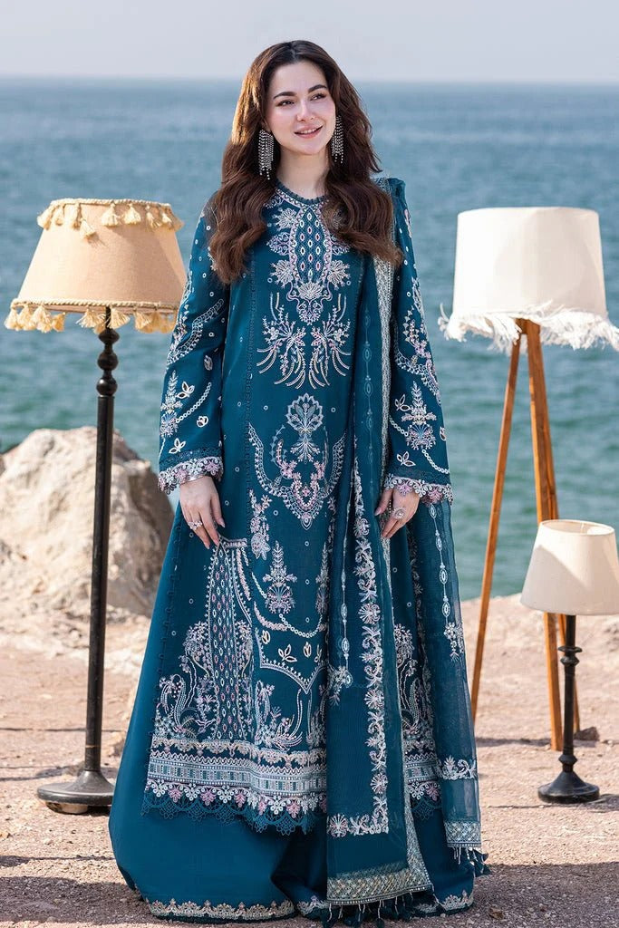 Lawn-3PC Embroidered Shirt with Organza Embroidered Dupatta-1413