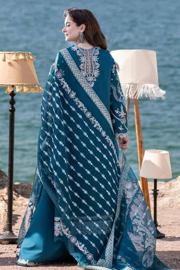 Lawn-3PC Embroidered Shirt with Organza Embroidered Dupatta-1413