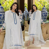 3PC Lawn  Embroidered With Organza Embroidered Dupatta-390