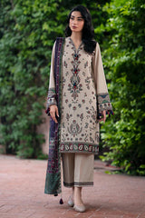 Dhanak Embroidered Shirt With Printed Dupatta-210