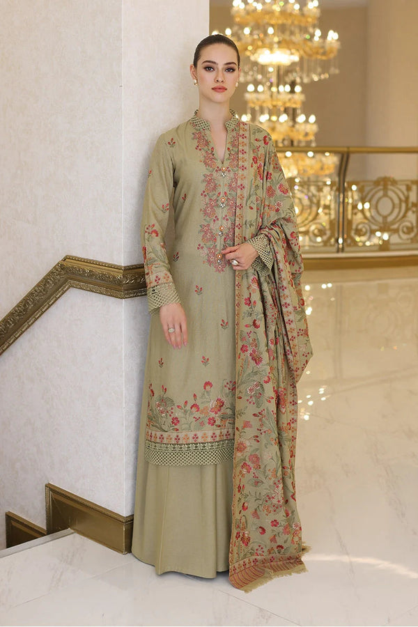 Dhanak 3PC Embroidered With Dhanak Shawl Embroidered-141