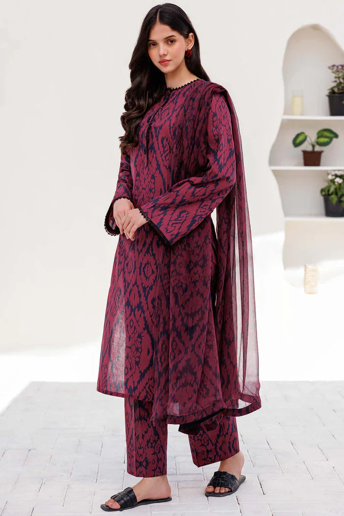 3PC PRINTED SHIRT WITH KARANDI PRINTED DUAPTTA AND TROUSER-822