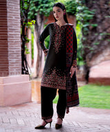 3PC Dhanak Embroidered Shirt With Printed Dupatta-678