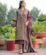 Lawn 3PC Embroidered With Digital Printed Dupatta- 1048