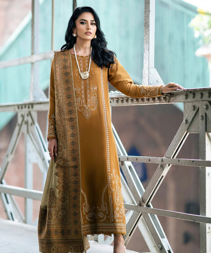 3PC Dhanak Embroidered Shirt With Digital Printed Shawl-266