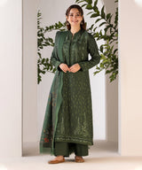 3PC DHANAK EMBROIDERED SHIRT WITH TWILL PRINTED SHAWL AND TROUSER-695