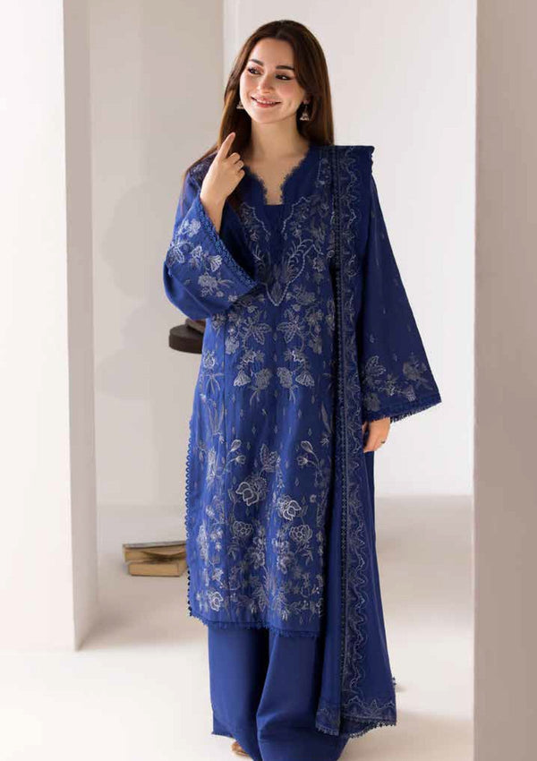 3PC DHANAK EMBROIDERED SHIRT WITH EMBROIDERED SHAWL AND TROUSER-145