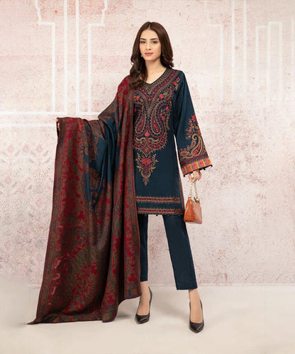 Lawn-3PC Embroidered with Digital printed  Dupatta-1094