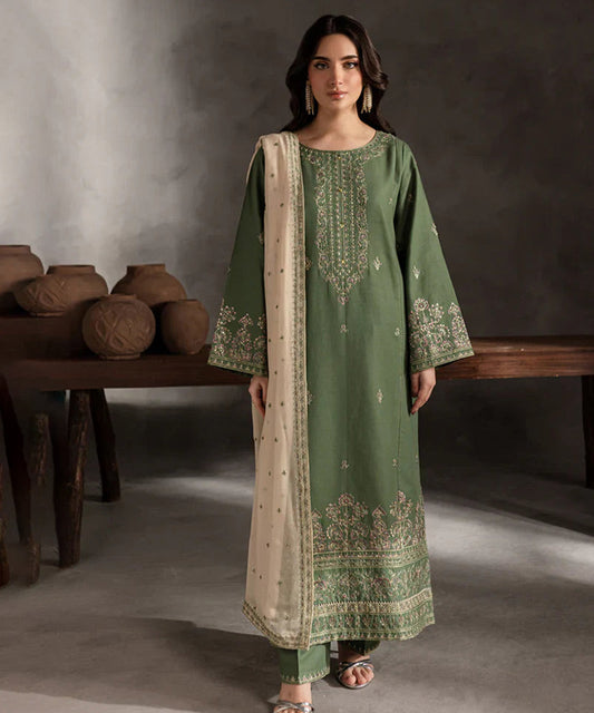 Lawn-3PC Embroidered with Lawn Embroidered Dupatta-1176