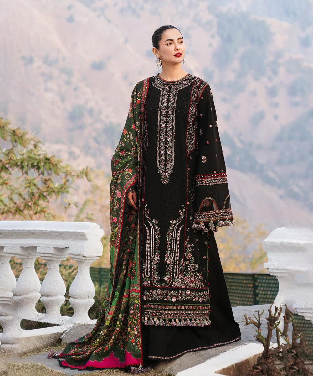 Lawn-3PC Embroidered with Digital Printed Dupatta-1073