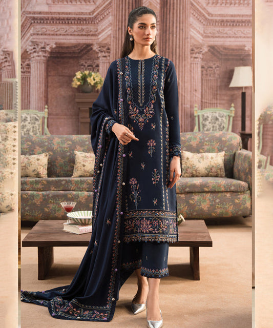 Lawn-3PC Embroidered With Organza Embroidered Dupatta- 1060