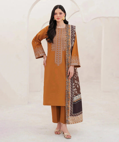 Embroidered Shirt with Digital Printed Dupatta-1203