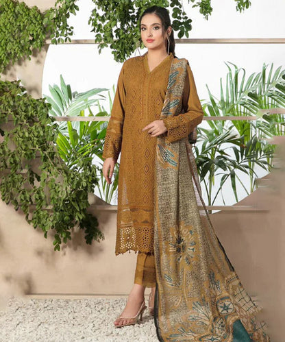 LAWN-3PC EMBROIDERED SHIRT WITH PRINTED DUPATTA-1066