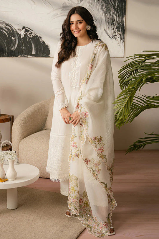 3PC LAWN  Embroidered With Organza Embroidered Dupatta-456