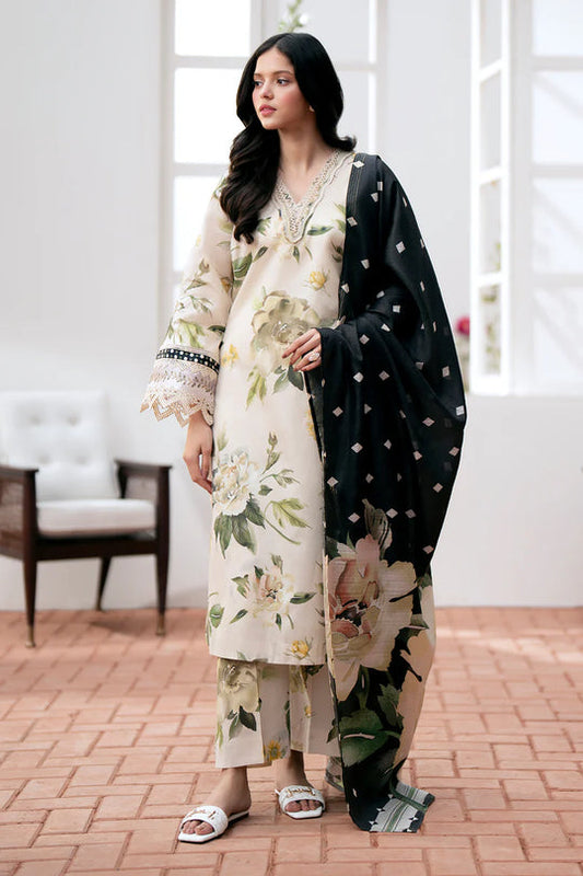 3PC Lawn Printed Shirt With Voile Printed Dupatta-785