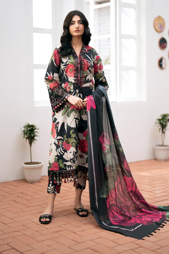 3PC Lawn Printed Shirt With Voile Printed Dupatta-786