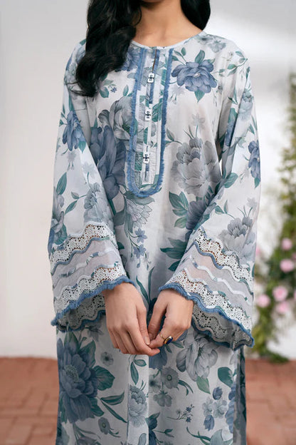 3PC Lawn Printed Shirt With Voile Printed Dupatta-789