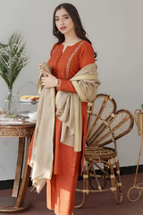 Dhanak 3PC Embroidered With Wool Shawl-1291