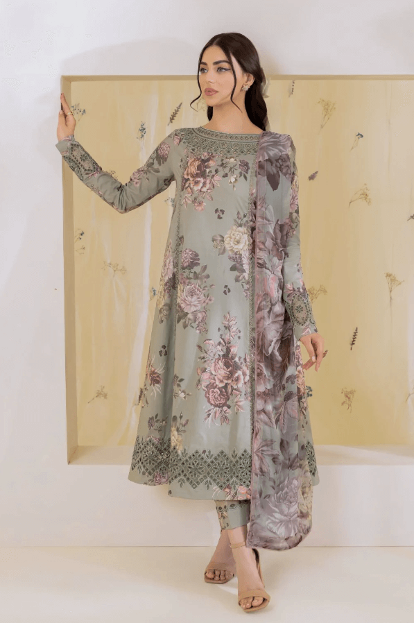 KHADDAR 3PC WITH KHADDAR PRINTED SHIRT & TROUSER-914