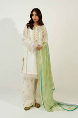 3PC LAWN EMBROIDERED SHIRT WITH CHIFON PRINTED DUPATTA AND TROUSER - 315