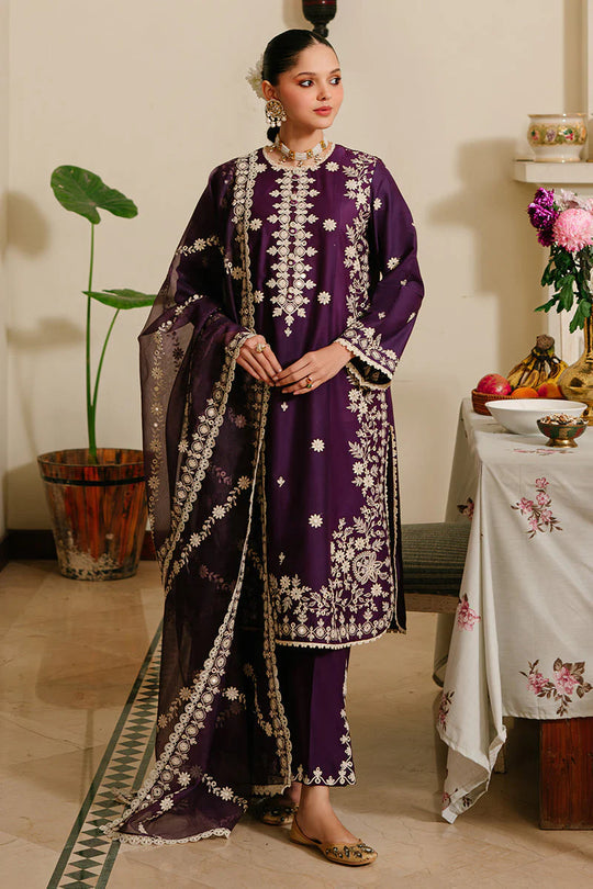 3PC Lawn Embroidered With Organza Embroidered Dupatta-468