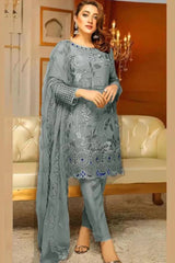 3PC Lawn Embroidered  SHIRT WITH ORGANZA DUPATTA AND TROUSER-477