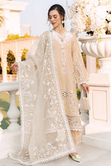 3PC Lawn Chekankari Embroidered With Organza Embroidered Dupatta-402