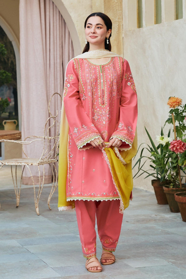 3PC LAWN EMBROIDERED SHIRT WITH CHIFFON PRINTED DUPATTA AND TROUSER - 368