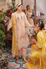 3PC LAWN EMBROIDERED SHIRT WITH  PRINTED DUPATTA AND TROUSER - 398