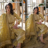 3PC Lawn Embroidered With Organza Embroidered Dupatta-731