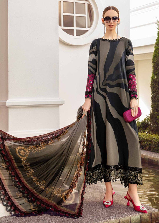 MARIA B- 3PC LAWN SHIRT WITH  PRINTED DUPATTA AND TROUSER-773