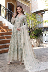 Dhanak 3PC Embroidered With Chiffon Embroidered Dupatta-124