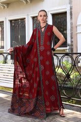 Dhanak 3PC Embroidered With Full Embroidered Shawl-129