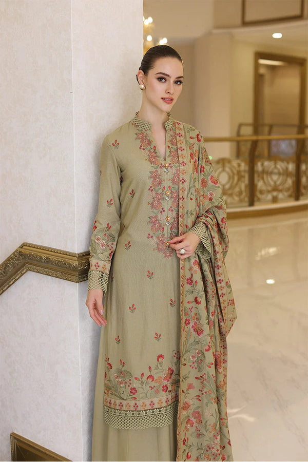 Dhanak 3PC Embroidered With Dhanak Shawl Embroidered-141