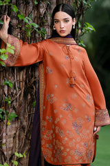 3PC Dhanak Embroidered Shirt With Printed Dupatta-221