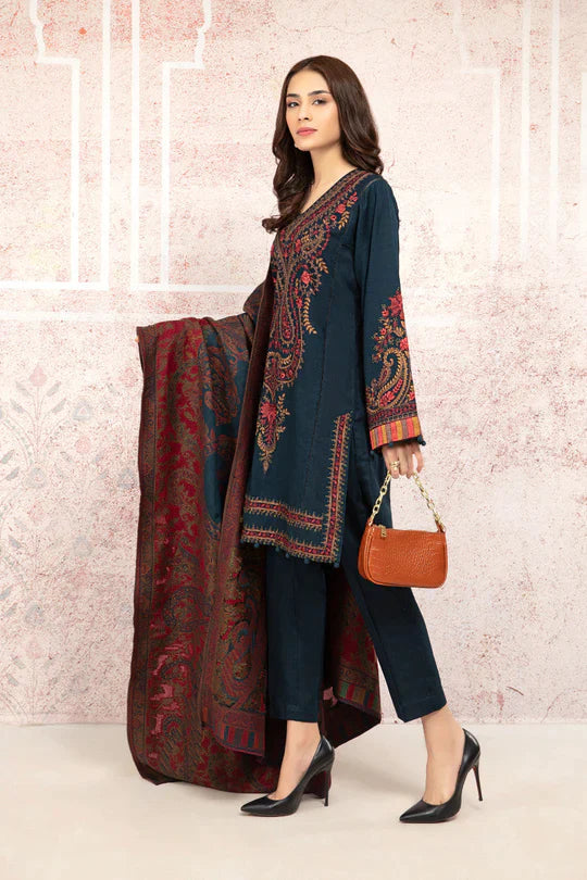 Lawn-3PC Embroidered with Digital printed  Dupatta-1094