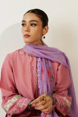 3PC LAWN EMBROIDERED SHIRT WITH ORGANZA PRINTED DUPATTA AND TROUSER - 367