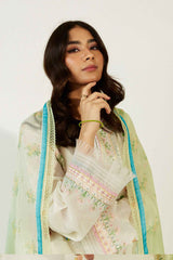 3PC LAWN EMBROIDERED SHIRT WITH CHIFON PRINTED DUPATTA AND TROUSER - 315