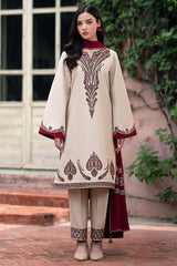 Dhanak 3PC Embroidered With Digitak Printed Wool Shawl-252