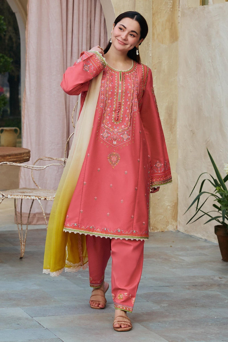 3PC LAWN EMBROIDERED SHIRT WITH CHIFFON PRINTED DUPATTA AND TROUSER - 368