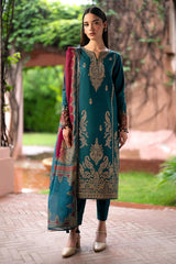 3PC Embroidered With Digital Printed Wool Shawl-286