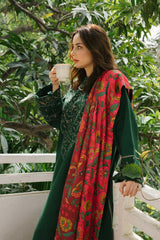 3PC Dhanak Embroidered Shirt With Digital Printed Shawl-204