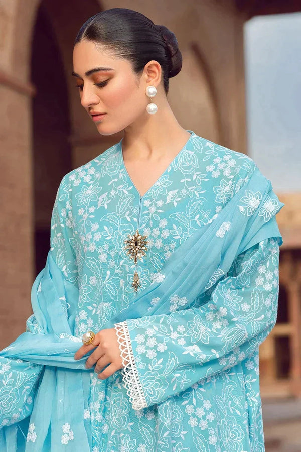 Linen 3PC Embroidered With Chiffon Embroidered Dupatta-674